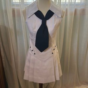 Vintage 60s Nautical Sailor Mini Dress Sz XS